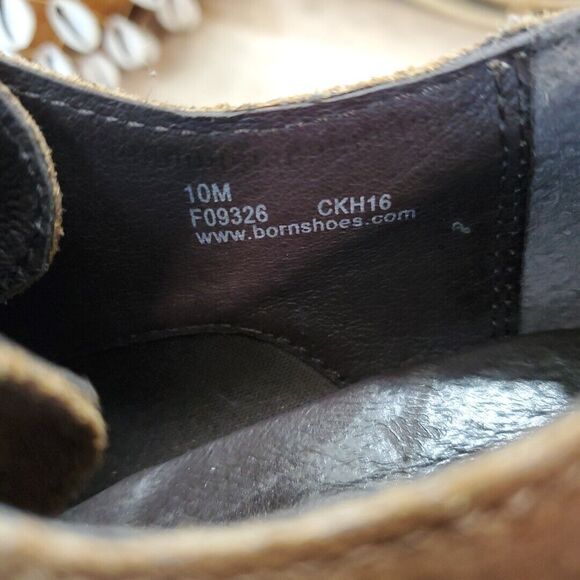 Born Women's 10M Jolene Boot Block Heel Oxford Brown Leather Shootie Lace Up - Picture 12 of 13